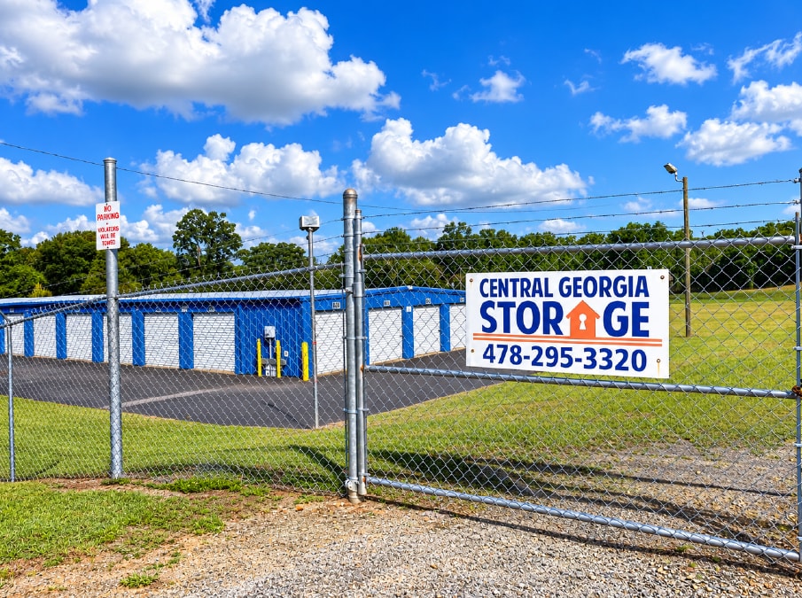 Clean, well-lit interior hallway of a Central Georgia Storage facility